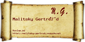 Malitsky Gertrúd névjegykártya